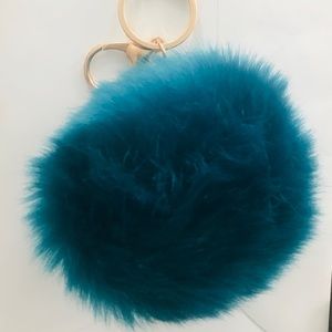 Green pom pom key chain